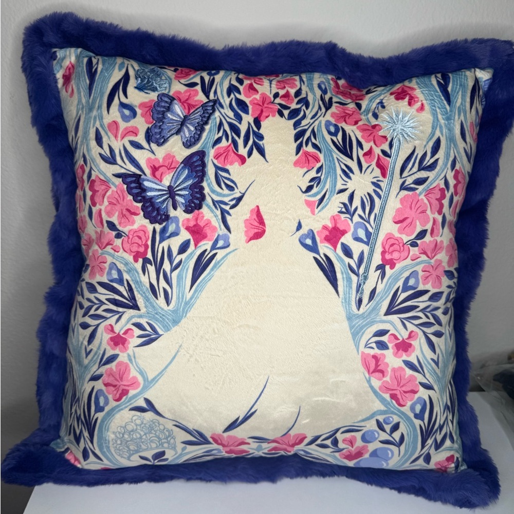 Wicked For Good Glinda The Good Purple Decorative Pillow 22x22’ Faux Fur NWT